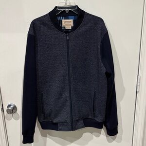 Boston Traders Knit Bomber Jacket Full Zip Fleece Lined Size Large